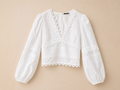 Witte blouse | open rug met striksluiting
