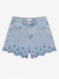 Bloemen zoom denim short | Musy Muse
