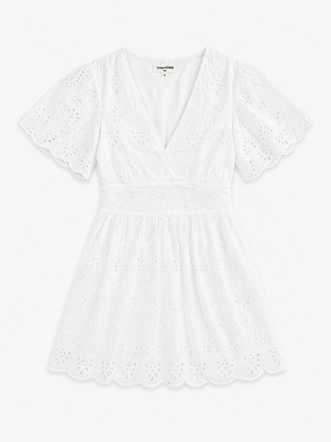Broderie jurk | Wit