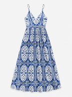 Santorini Maxi Jurk | Blauw