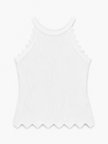 Witte rafeltop mouwloos | Effeny