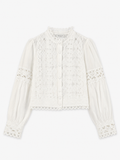 Witte Kanten Blouse met Broderie Details | Choklate Paris