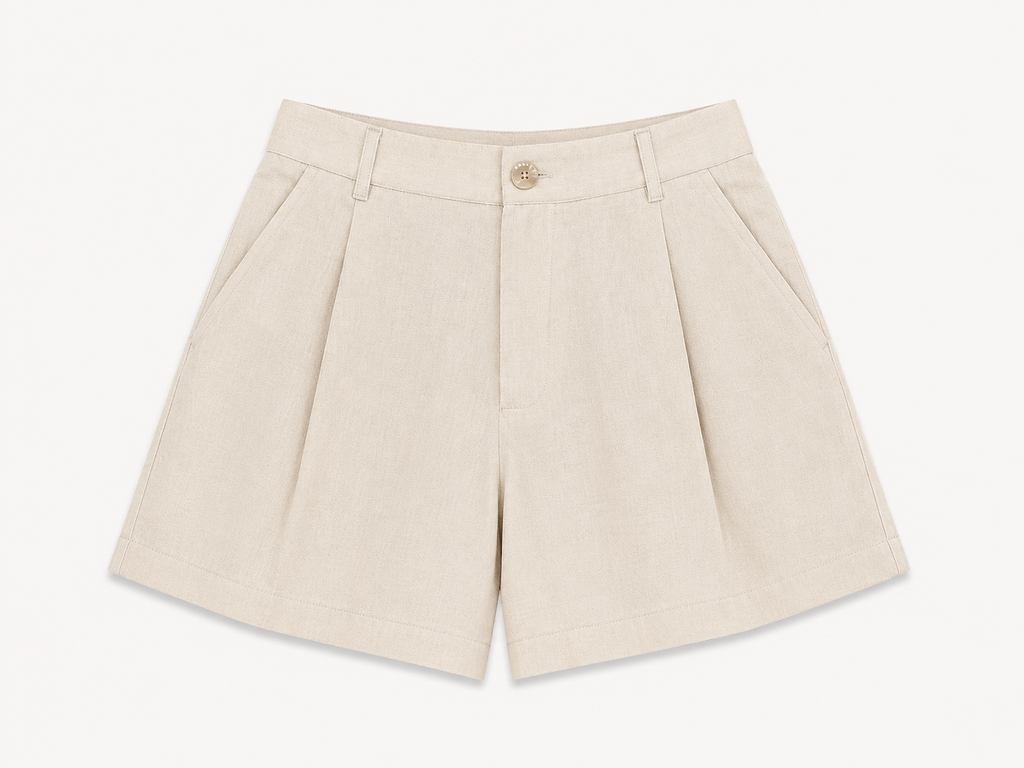 Beige katoenen short | Frime Paris
