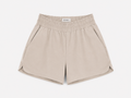 Leren look beige short | By Clara