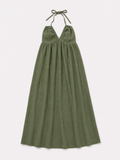 Olijf groene zomerjurk | F-Fasion