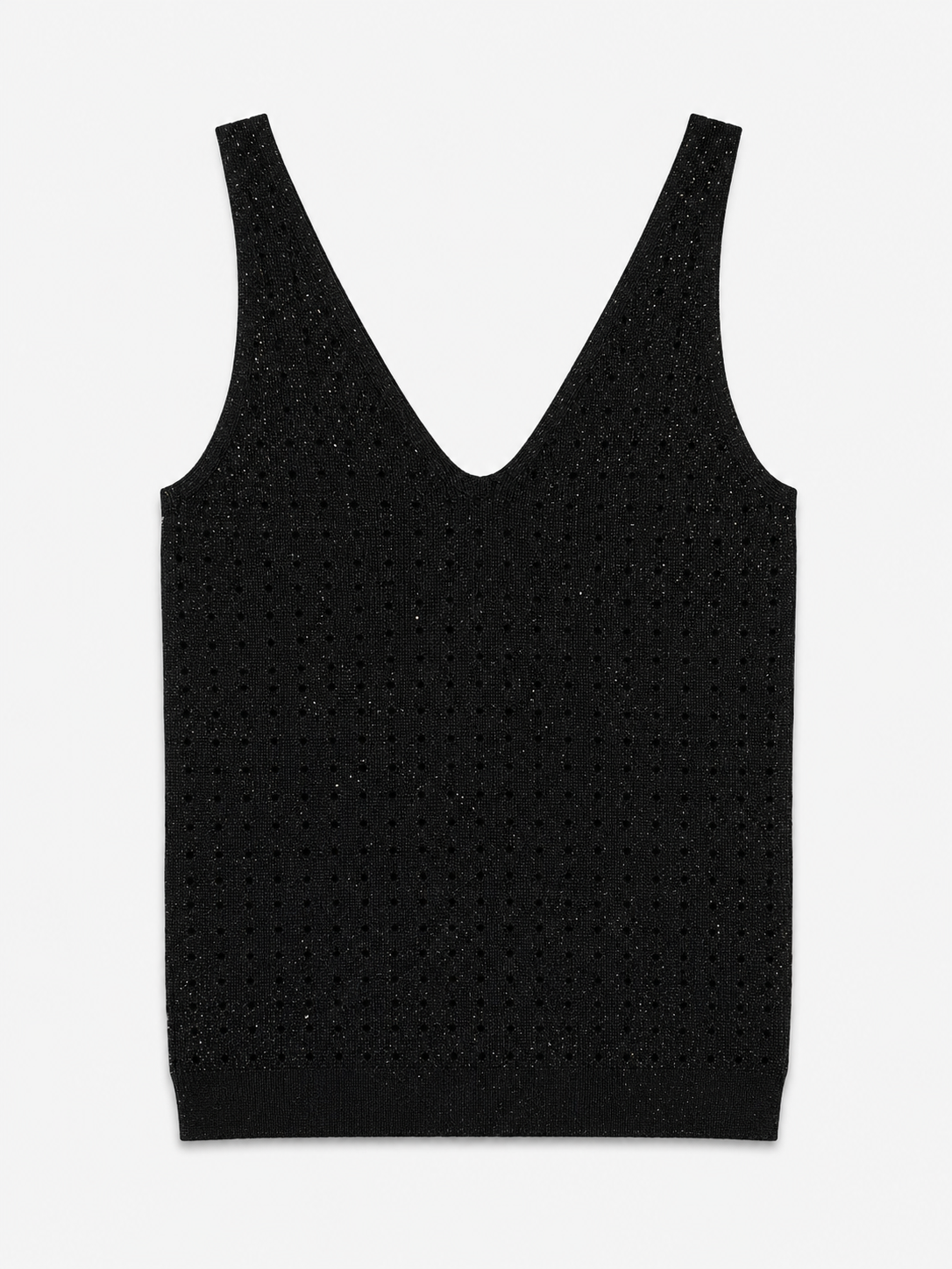 Zwarte glitter knit top