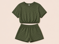 Olijfgroene Two Piece Set met Broekje | Willy-Z