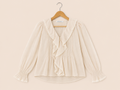 Crème Ruffle Blouse met Kant – Bisou's Project