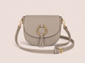 Taupe Crossbody Tas met Gouden Ring | Echt leder