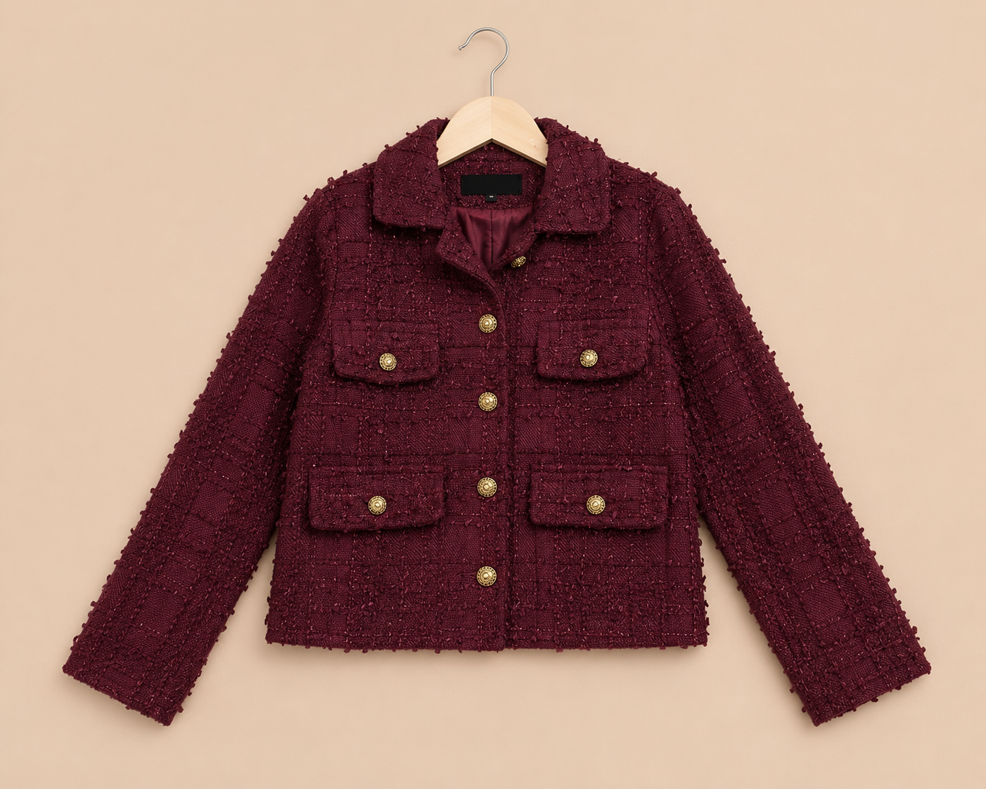 Bordeaux Luxe Tweed Jasje | Attentif Paris