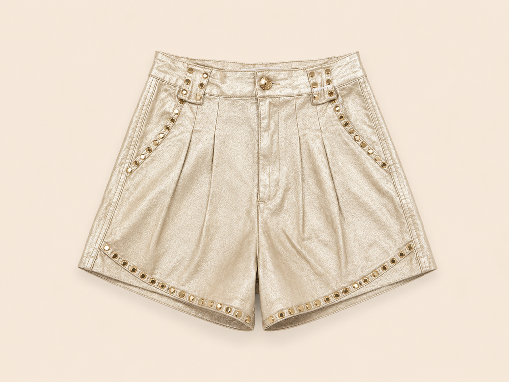 Gouden Short met Studs | Queen Hearts