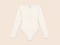 Off white Rib Body met Gedrapeerde Twist | Madster Paris