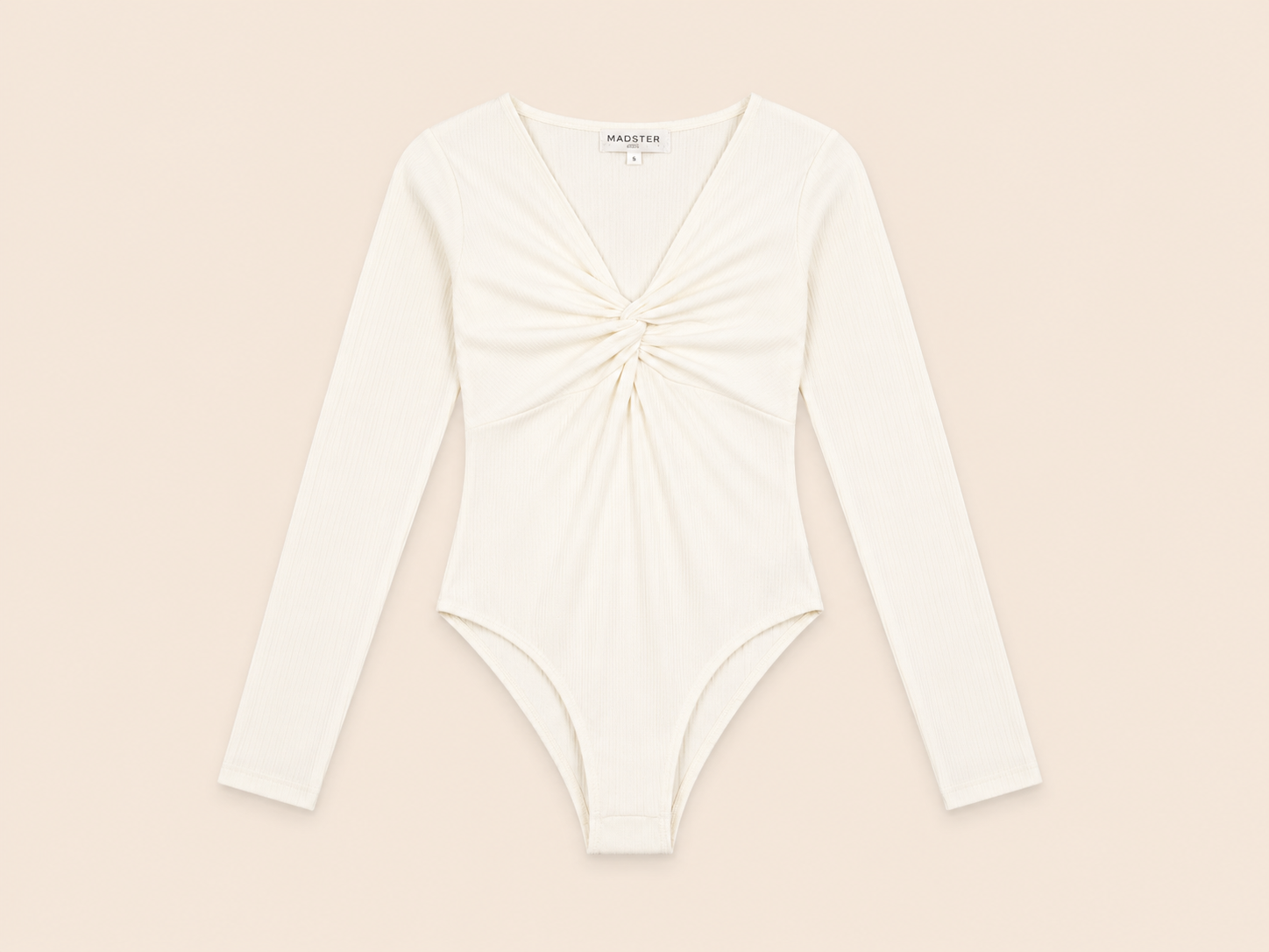 Off white Rib Body met Gedrapeerde Twist | Madster Paris