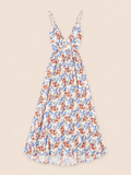 Floral Maxi Jurk met Open Rug |InApril 1986