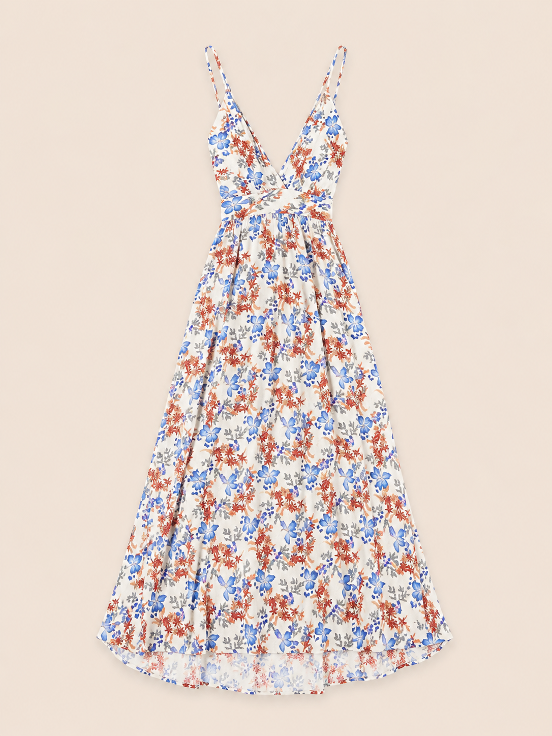 Floral Maxi Jurk met Open Rug |InApril 1986