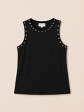 Zwarte tanktop met studs | Drôle De Compine