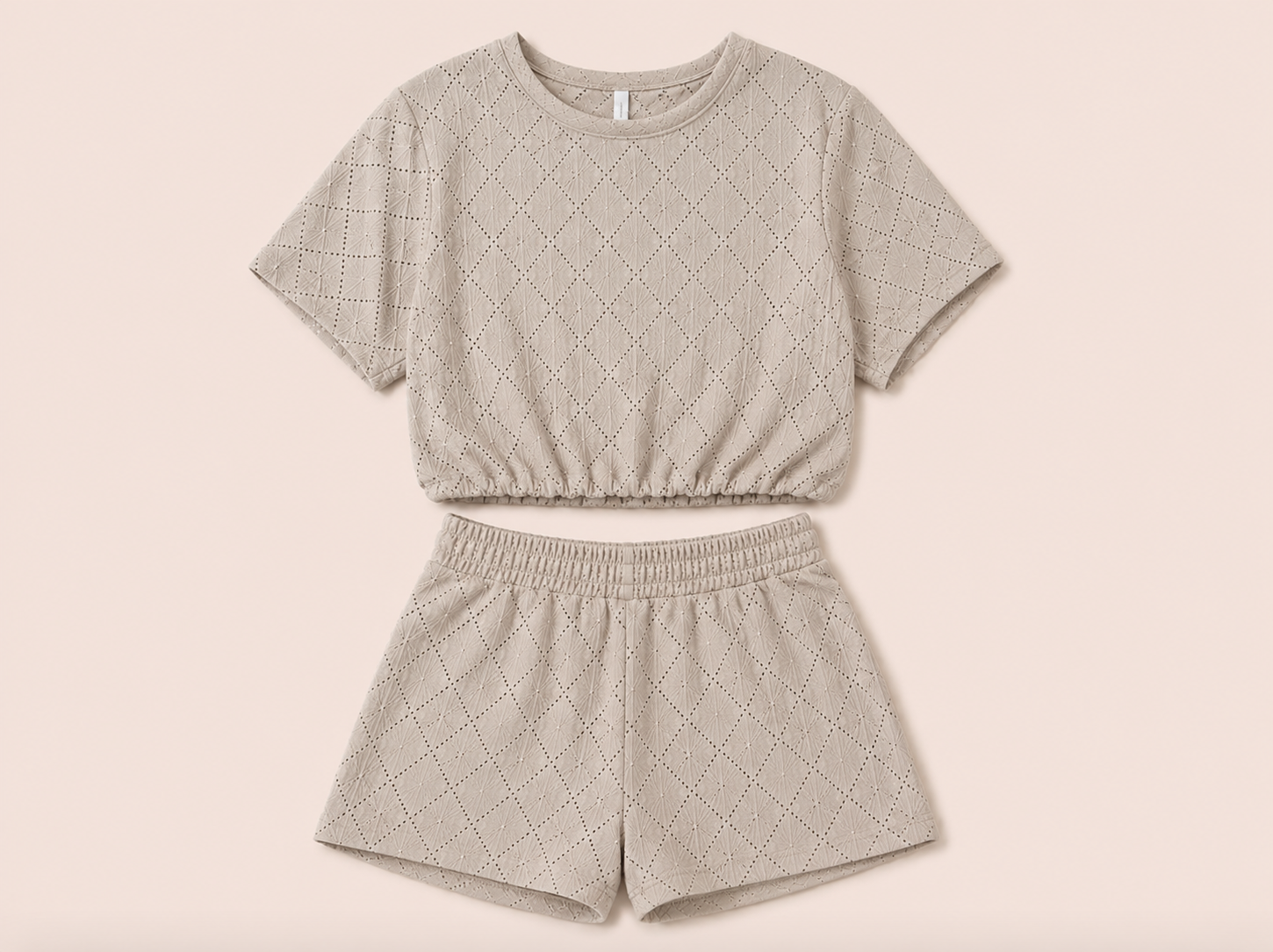 Taupe two piece set met broekje | Willy-Z
