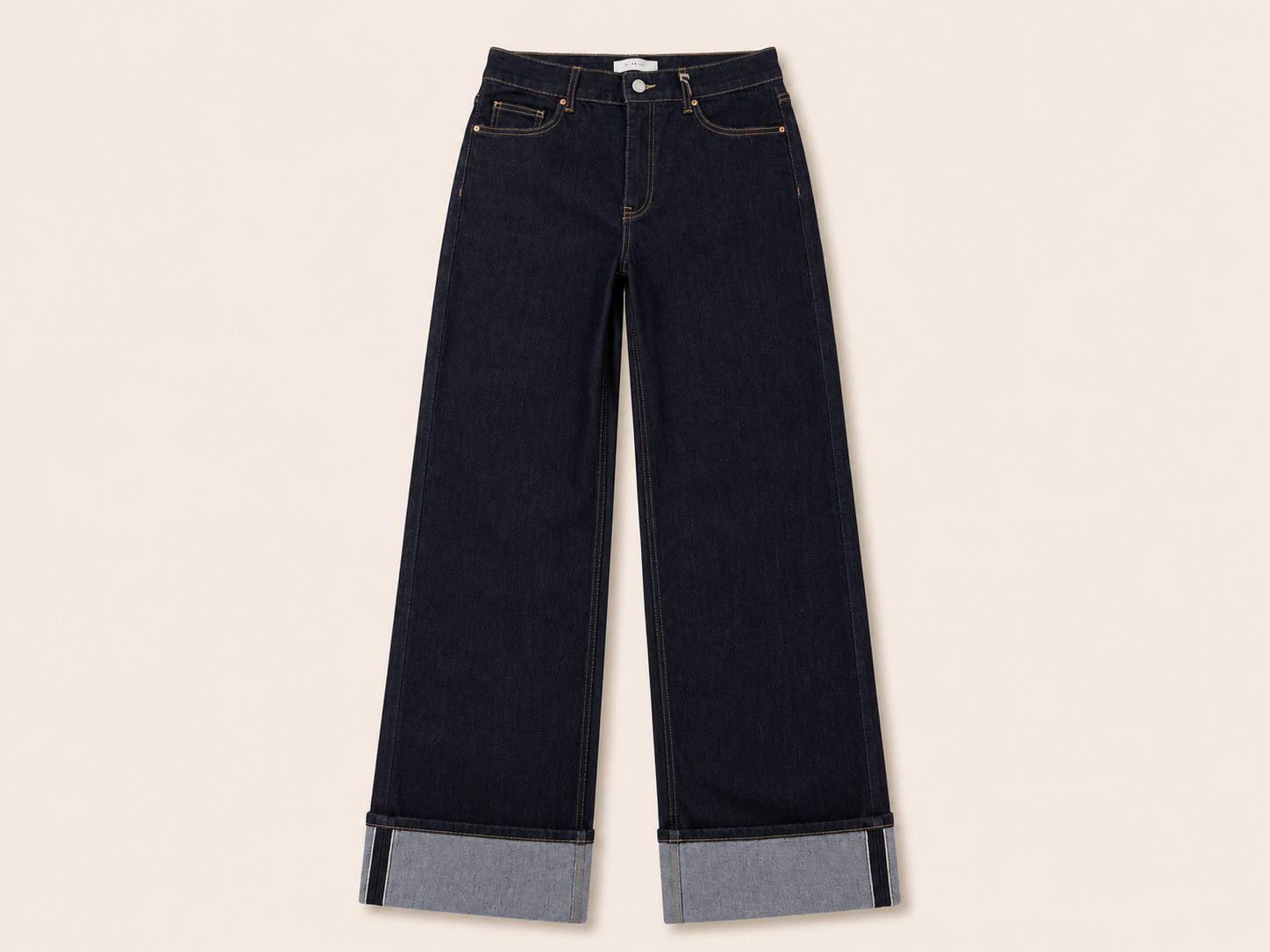 Dark Denim Wide Leg Jeans met Omslag | Queen Hearts