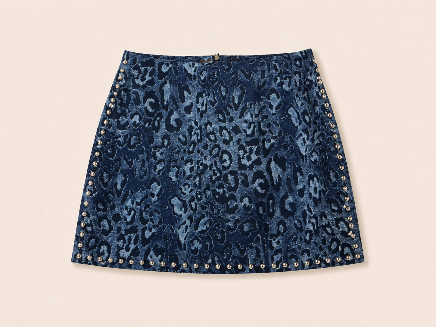 Blue Leopard Rok met studs| Drôle De Compine