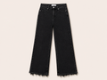Black Wide Leg Jeans met Raw Hem | Queen Hearts