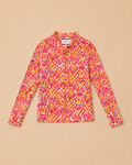 Blouse met kleurrijke print roze, rood & oranje | Dames blouse | Mamalady