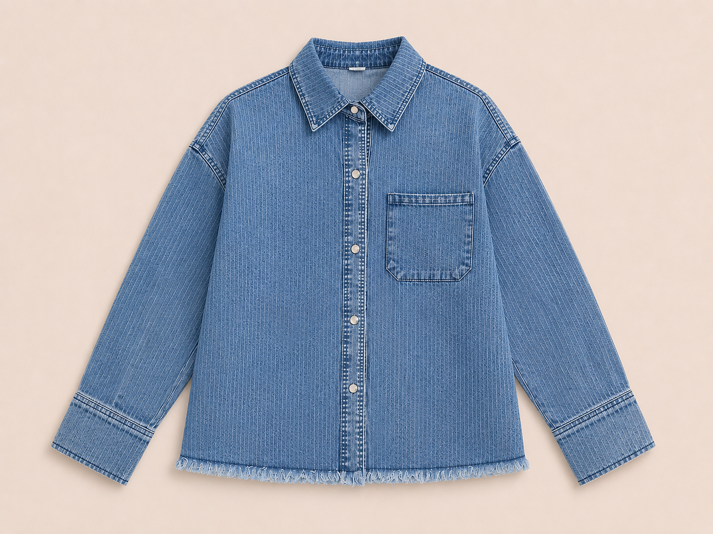 Gestreepte denim blouse | Azzurro