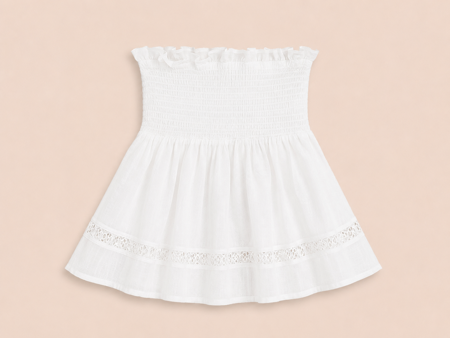 Witte Bandeau Top met Kant | Drôle De Compine