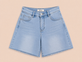 Lichtblauwe mid waist denim short| Redial