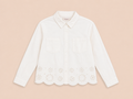 Witte denim Broderie Blouse | Redial