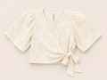 Wikkelblouse Crème Jacquard | Elli White