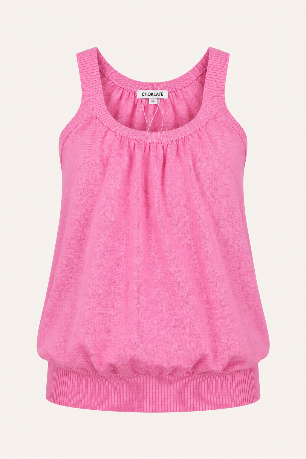 Roze Gebreide Ballon Top