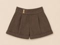 Bruine Tweed Short met Goudkleurig Detail| Lulumary
