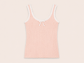 Roze Rib Top met Strikdetail | Effeny