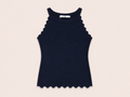 Donkerblauwe Rib Top | By Clara