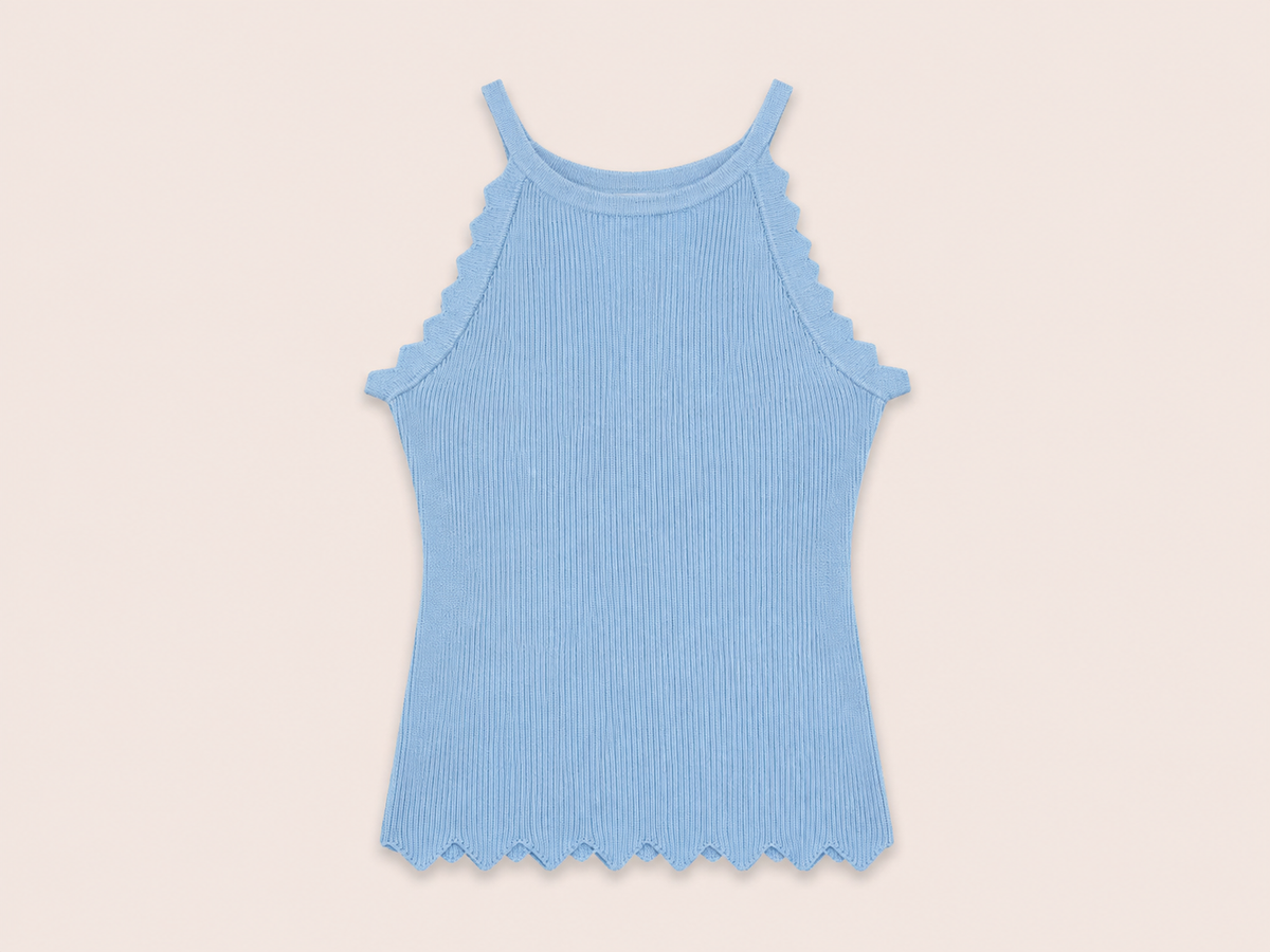 Lichtblauwe Rib Top | Effeny