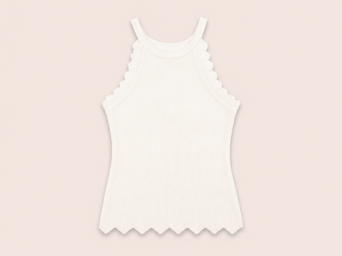 Witte Rib Top | Effeny