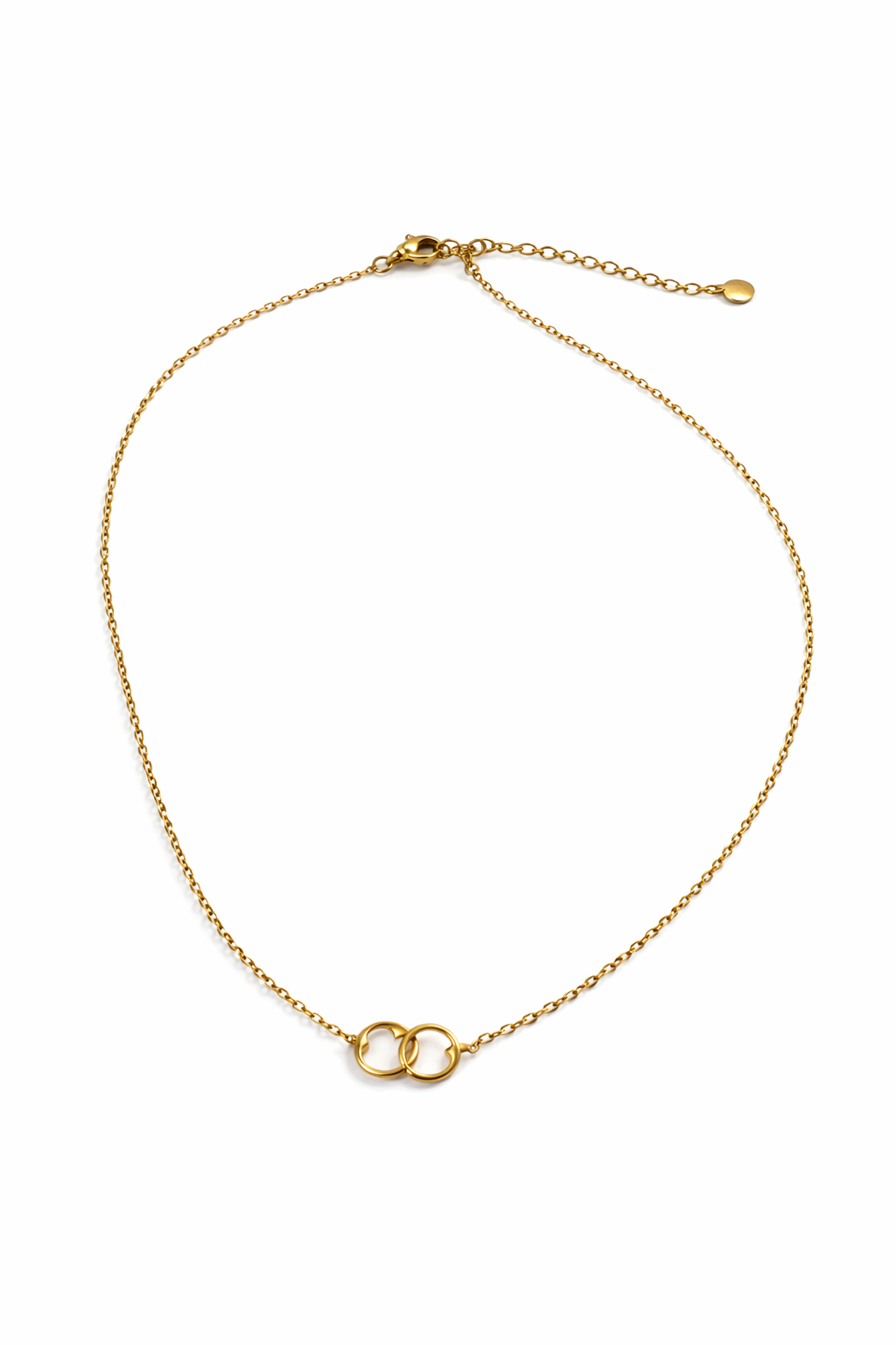Stainless Steel Gouden Dubbele Ring Ketting | Waterproof Minimalistisch