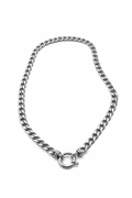 Stainless Steel Zilveren Grove Schakel Ketting met Ronde Sluiting | Waterproof Necklace