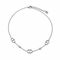 Stainless Steel Zilveren Luxe Ketting met Ovale Details & Steentjes | Waterproof