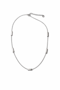 Stainless Steel Zilveren Ketting met Minimalistische Staafdetails | Waterproof