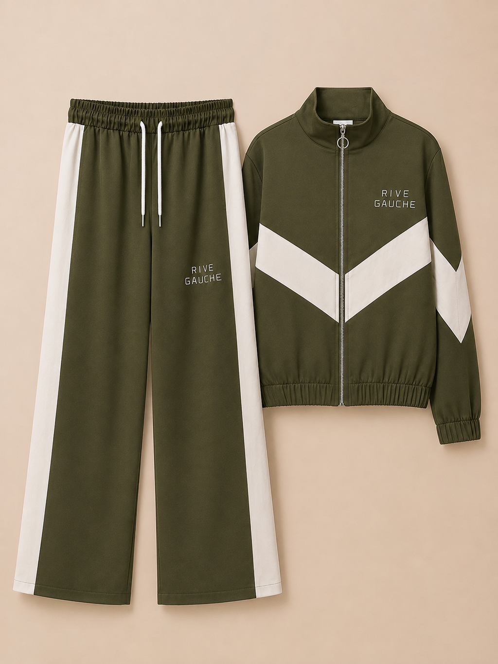 Rive Gauche Track Set | Khaki & Ecru