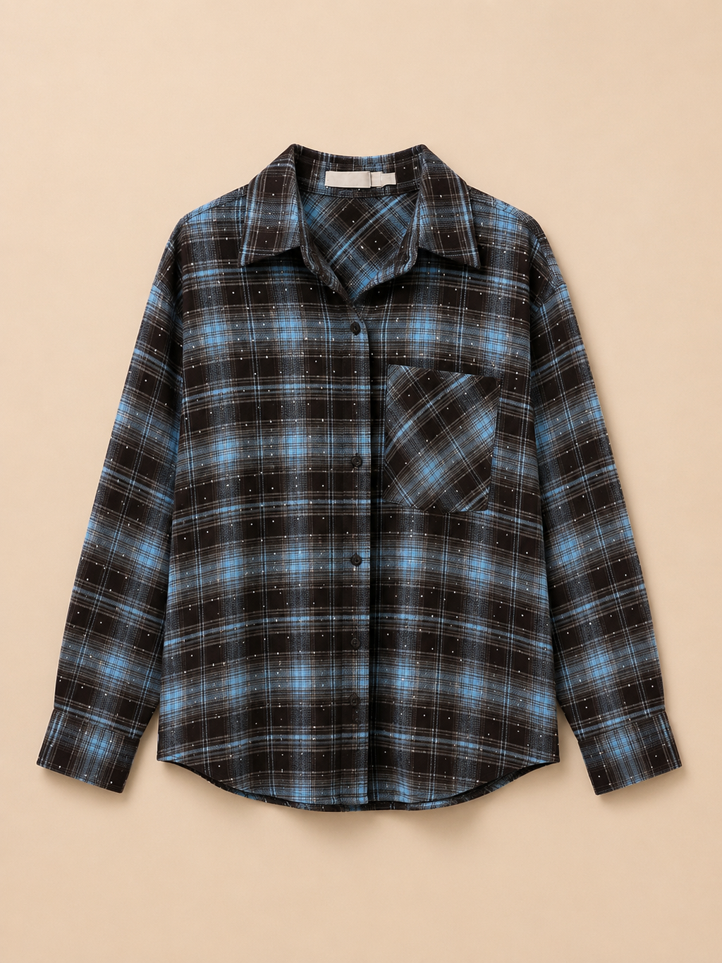Blouse Check Blue Sparkle