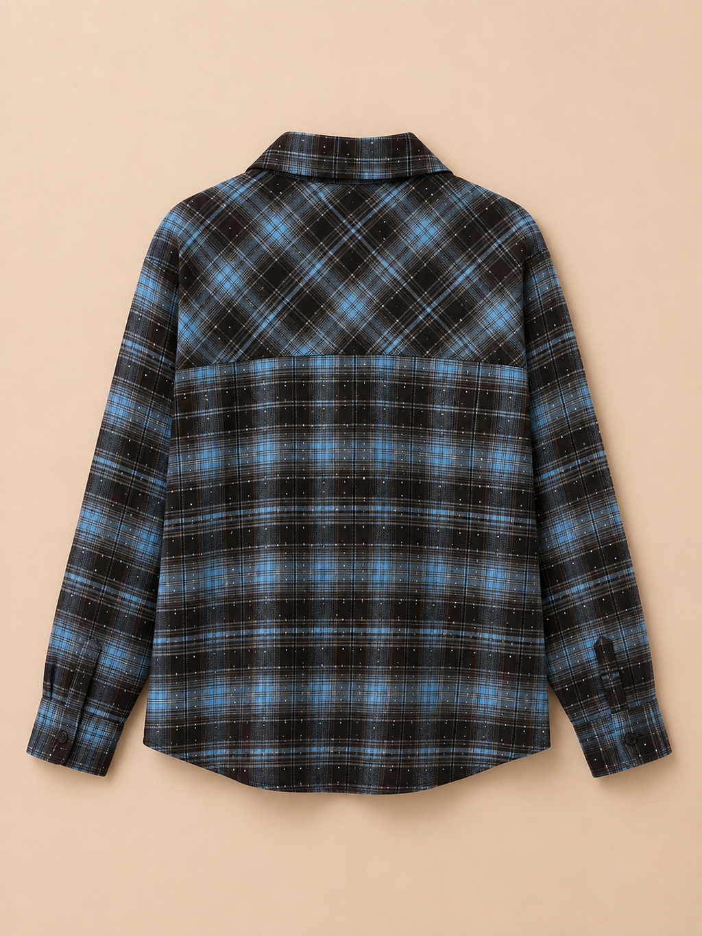 Blouse Check Blue Sparkle