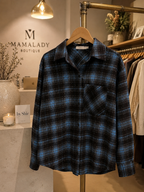 Blouse Check Blue Sparkle