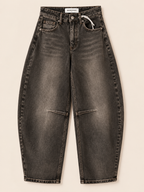 Queen Hearts The Barrel Jeans | Washed Brown