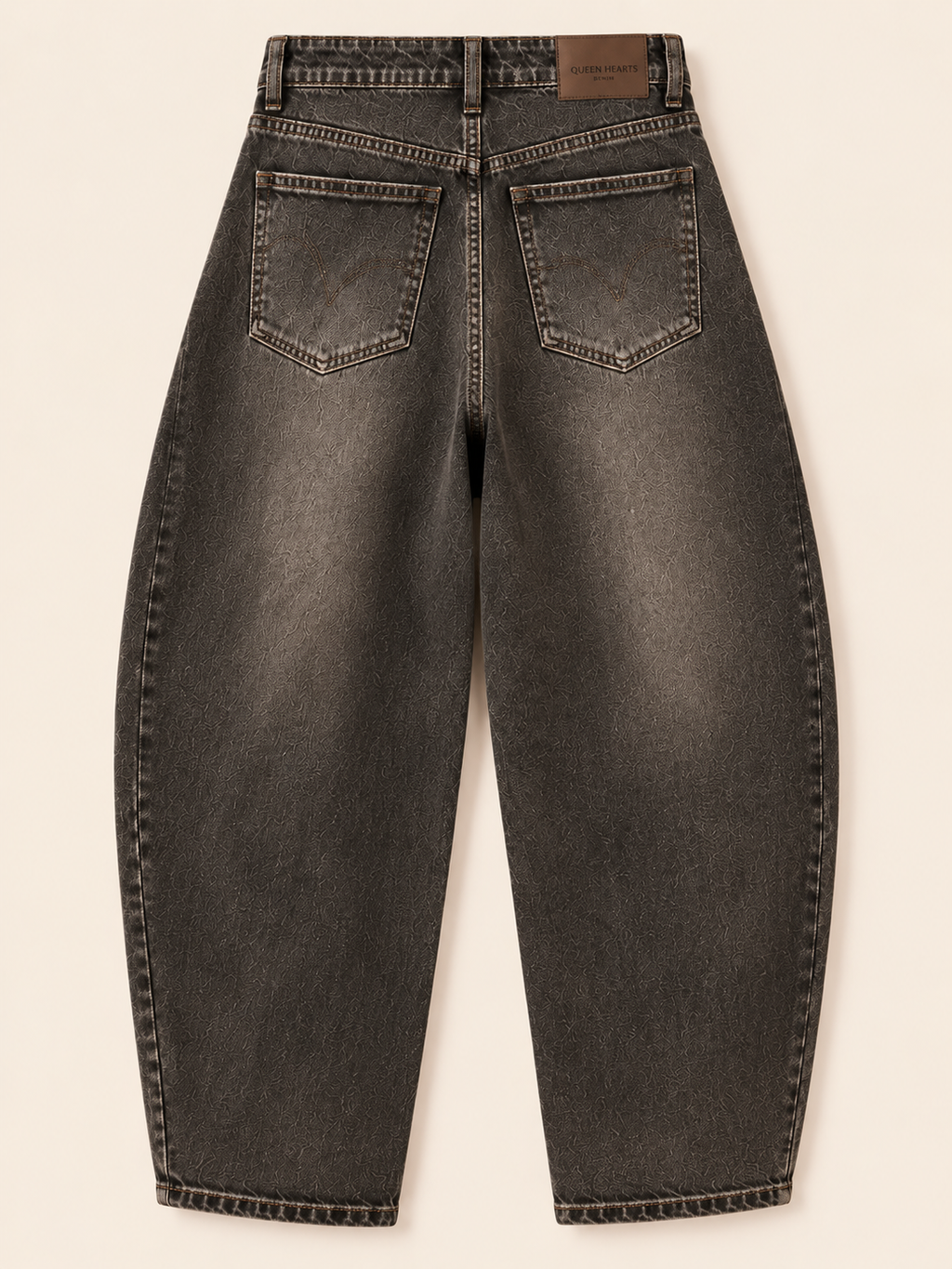 Queen Hearts The Barrel Jeans | Washed Brown