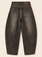 Queen Hearts The Barrel Jeans | Washed Brown