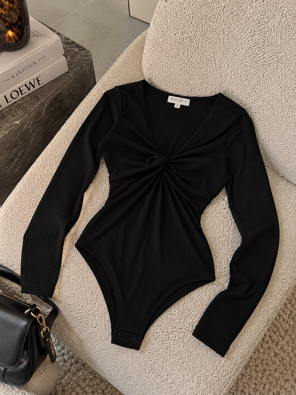 Zwarte Rib Body met Gedraaid Detail | Madster