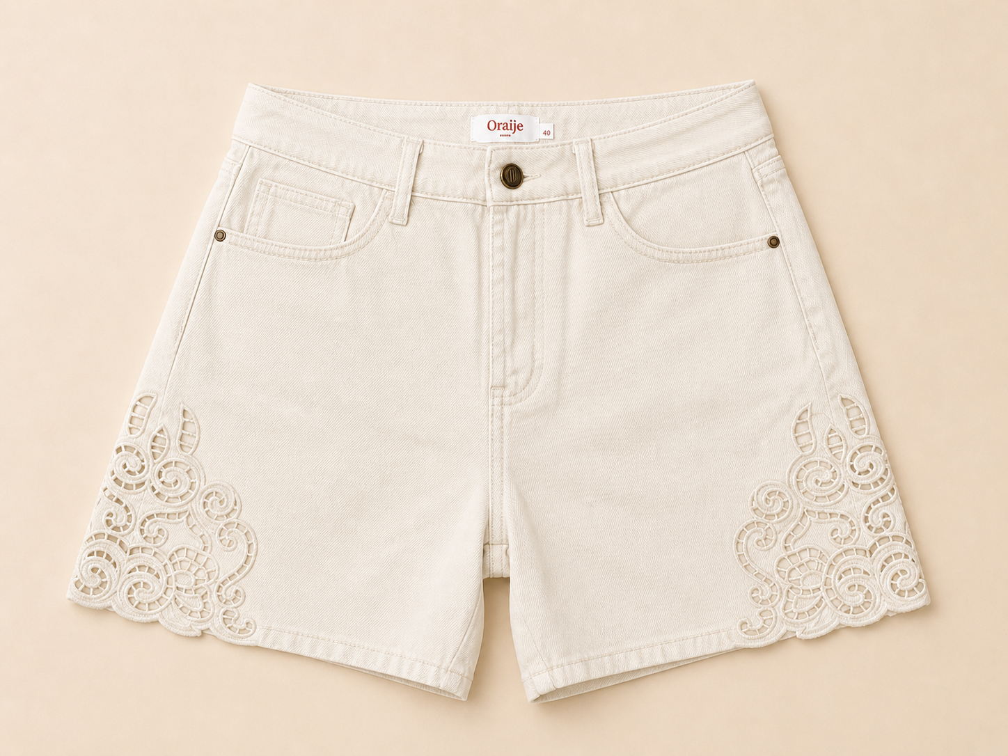 Short beige lace | Oraije Paris