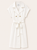 Witte blazerjurk met ceintuur | Unigirl Paris